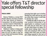 Yale offers T&T Director Special Fellowship (June 19,&nbsp;2016)