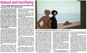 ttff New Media article - Sunday Arts pg B45, Oct 4