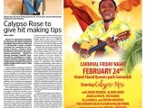 Calypso Rose to give hit making tips (February 16,&nbsp;2017)