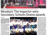 Moodoo’s The Inspector wins Secondary Schools’ Drama awards (January 29,&nbsp;2017)