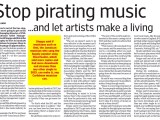 Stop pirating music and let artists make a living (April 9,&nbsp;2017)