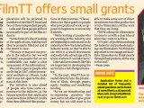 Film TT offers small grants (March 12,&nbsp;2017)