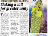 Baptists celebrate freedom… Making a call for greater unity (March 30,&nbsp;2019)